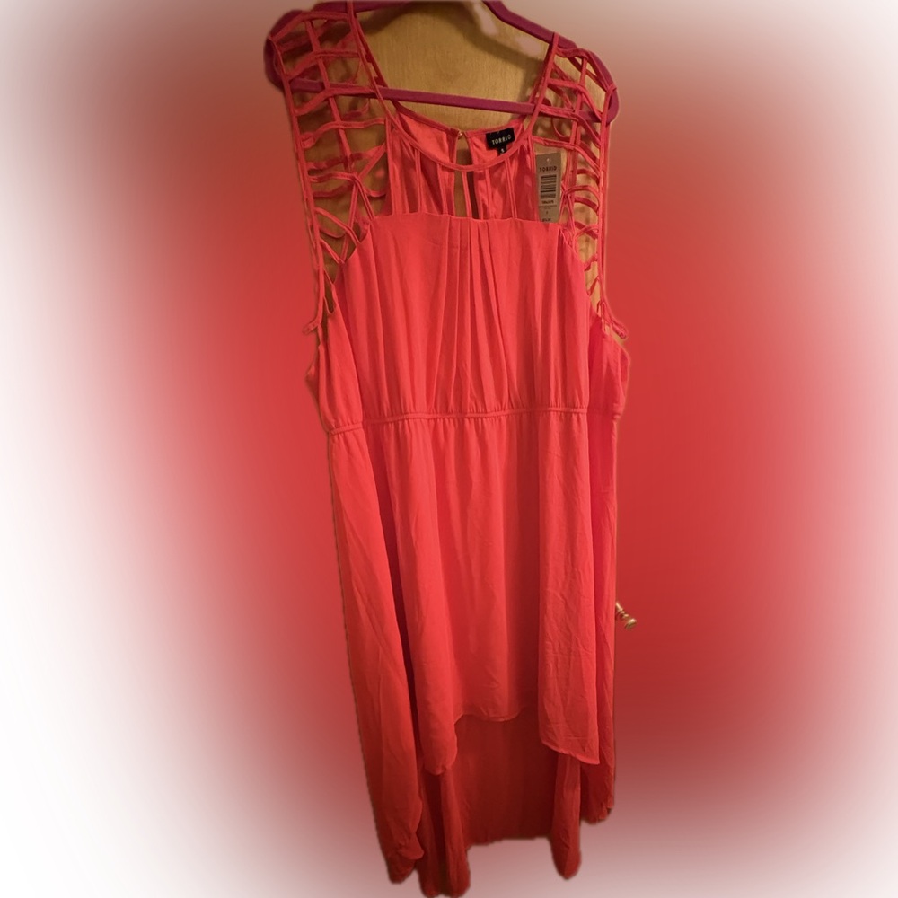 Torrid Vibrant Orange Hi-Low Dress